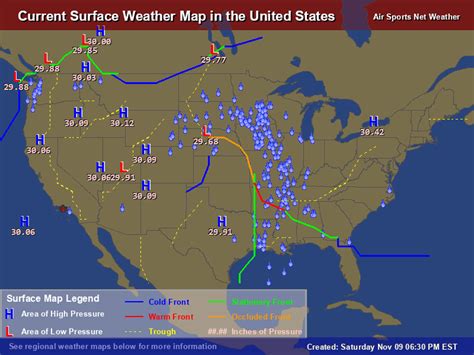 Current Surface Weather Map for the United States