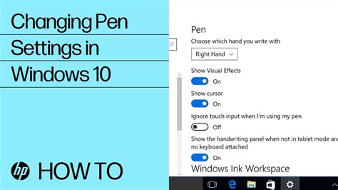 Changing Pen Settings in Windows 10 - YouTube