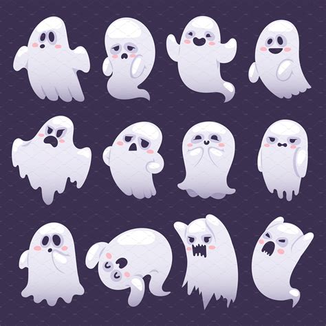 Ghost character vector characters | Ghost cartoon, Ghost drawing, Scary holiday