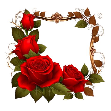 Beautiful Colorful Red Rose Flower Frame 21776209 PNG