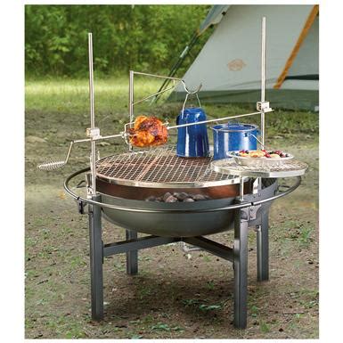 Cowboy Fire Pit Rotisserie / Grill - 282386, Stoves at Sportsman's Guide