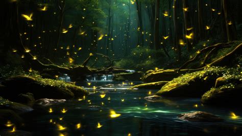 Fireflies In The Dark Wallpaper