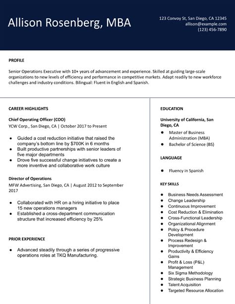 Chief Operating Officer Resume Examples and Templates for 2024 - ResumeBuilder.com