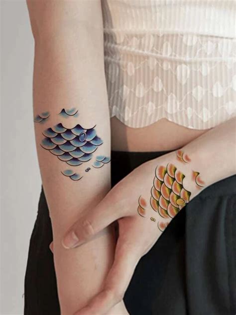 Fish Scales Pattern Tattoo