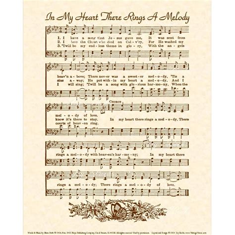 IN MY HEART There Rings A Melody Hymn Wall Art Christian - Etsy | Hymn ...