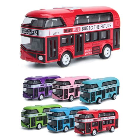 1:43 Car Model Double-decker London Bus Alloy Diecast Vehicle Toys For Kids Boys random colors ...