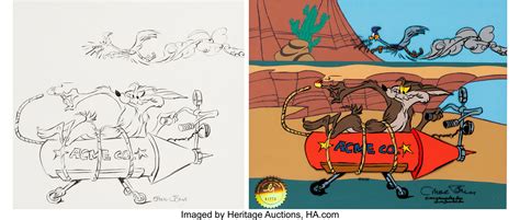 Road Runner and Wile E. Coyote "Acme Rocket" Limited Edition Cel AP | Lot #96130 | Heritage Auctions