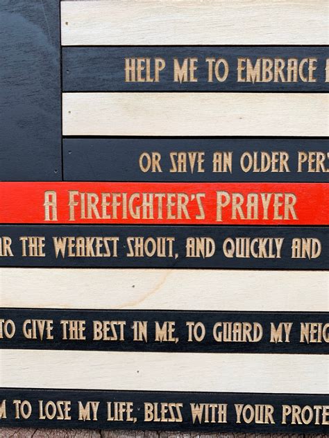 Firefighter Prayer Flag Fire Flag Thin Red Line Fireman - Etsy