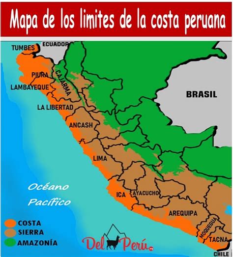 Limites de la costa peruana | Ubicación, Mapa - Del Peru