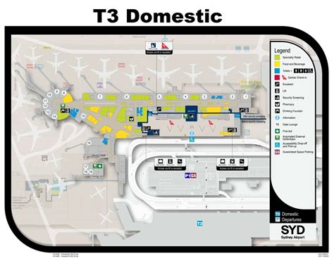 Terminal 3 Sydney International Airport SYD map