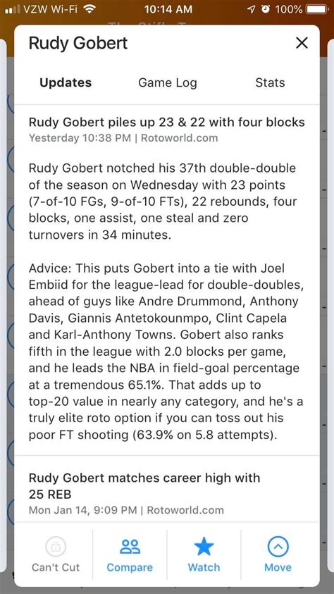 Rotoworld is taking note, when will NBA fans follow suit? Gobert should ...