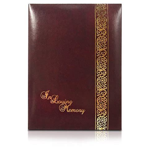 SmartChoice Funeral and Memorial Service Guest Register Book “in Loving Memory”, Burgundy ...