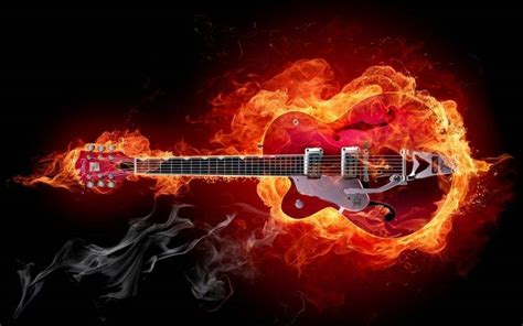 guitar, 3D, Artwork, Fantasy Art, Fire Wallpapers HD / Desktop and ...