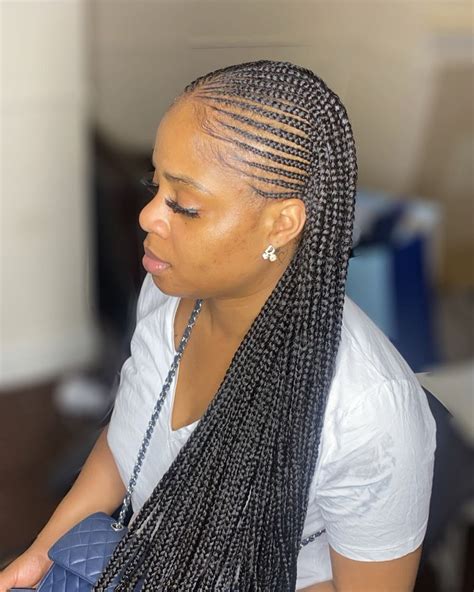 35 Beautiful Cornrow All-Back Styles For 2024 | ThriveNaija | Cornrows with box braids, Hair ...