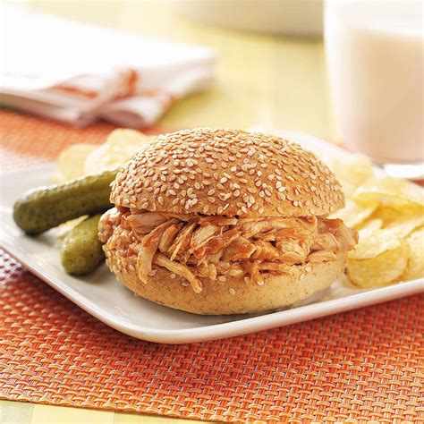 Barbecued Chicken Sandwiches Recipe | Taste of Home