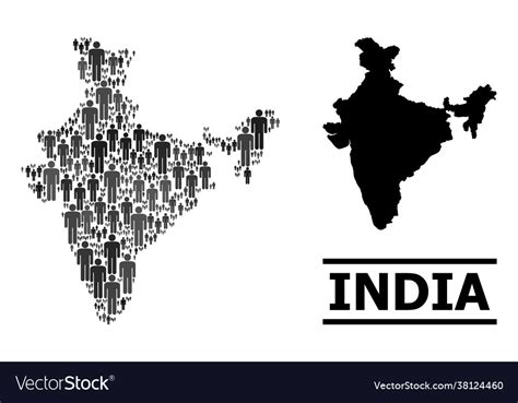 Men collage map india and solid Royalty Free Vector Image