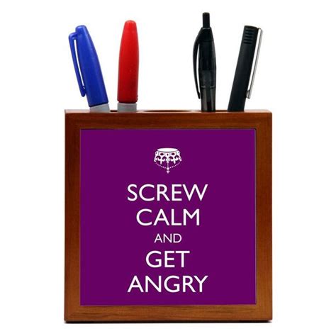 Screw Calm And Get Angry Wood Tile Pen Holder, Purple in 2022 | Pen holders, Kids wood, Writing ...