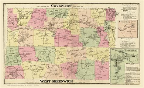 Coventry and West Greenwich, Rhode Island 1870 - Old Town Map Reprint ...