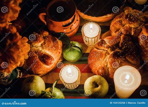 Ofrenda Día De Muertos, Mexican Day of the Dead Altar, Candles in a Offering Mexico Stock Photo ...