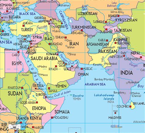 Map Of Middle Eastern Countries - Campus Map