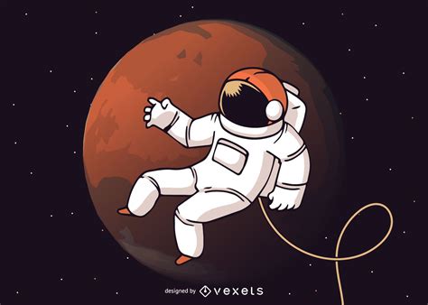 Astronaut Space Walk Illustration Vector Download