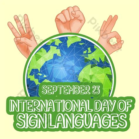 International Sign Language Day Green Publicity | PSD Free Download - Pikbest