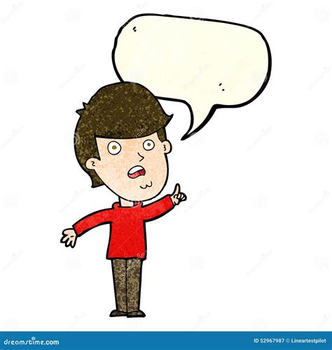 Cartoon Man Asking Question with Speech Bubble Stock Illustration - Illustration of drawing ...