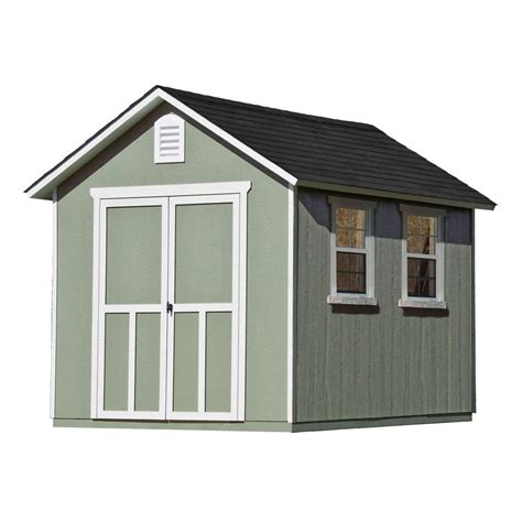 Handy Home Products Meridian 8 ft. x 10 ft. Wood Storage Shed with Floor-19348-4 - The Home Depot