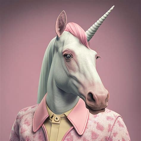 Premium AI Image | Realistic lifelike unicorn in pastel vintage outfits ...