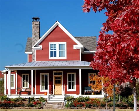 The Aiken Ridge | Red house exterior, Red barn house, Farmhouse exterior