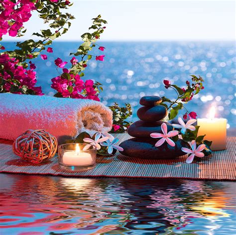 Sea spa background, Water, Candles, Towel, Spa HD wallpaper | Pxfuel