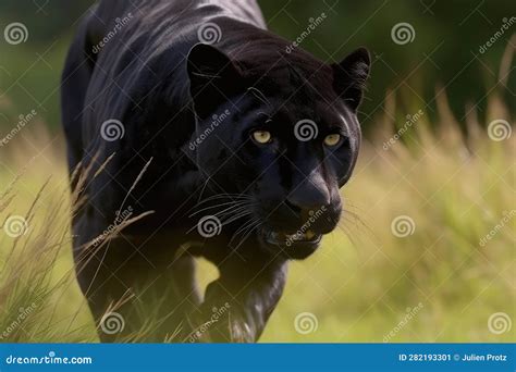 Black Panther Stalking Prey, AI Stock Illustration - Illustration of ...