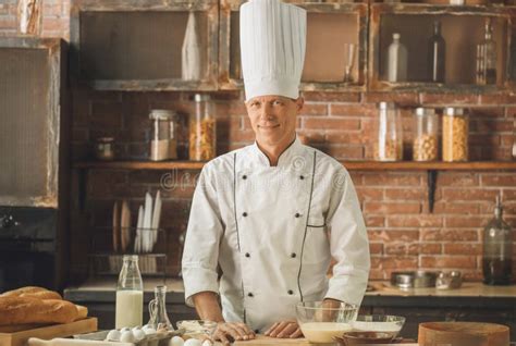 Bakery Chef Cooking Bake in the Kitchen Stock Image - Image of indoors ...