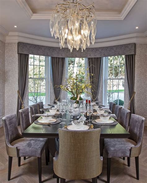 Our dining room is grand in design, using a statement chandelier to add a luxurious and palatial ...