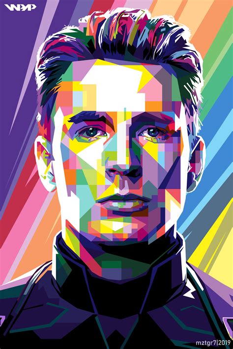 Pop Art in WPAP style by mztgr7 of Christopher Robert Evans, an American actor from Steve Rogers ...