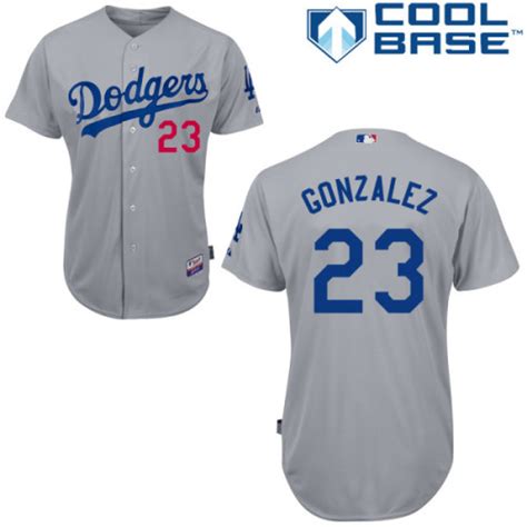 Majestic Los Angeles Dodgers #23 Adrian Gonzalez Replica Grey Alternate Road Cool Base MLB ...