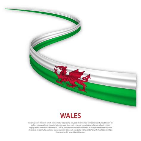 Waving ribbon or banner with flag of Wales 22753354 Vector Art at Vecteezy