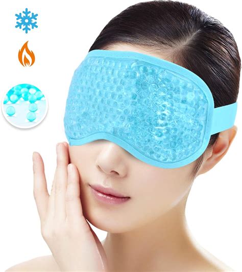 Cooling Ice Gel Eye Mask for Sleeping, Hot/Cold Reusable Gel Beads ice ...