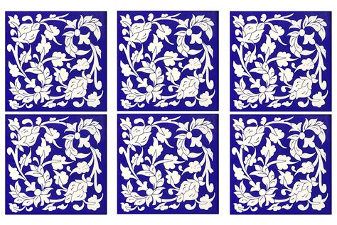 Shiv Kripa Blue Art Pottery Decorative Ceramic Traditional Tiles (6 X 6 ...