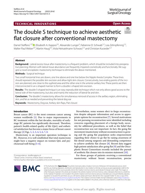 (PDF) The double S technique to achieve aesthetic flat closure after ...