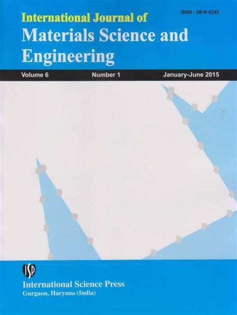 Buy International Journal of Materials Science and Engineering Subscription - Serials Publications