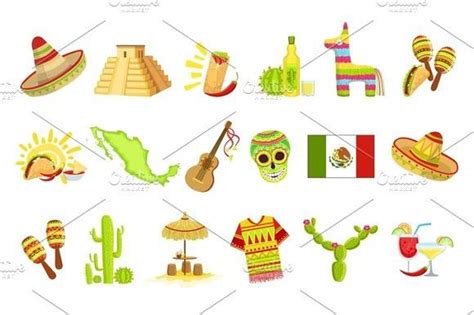 Mexican Culture Symbols Set | Mexican culture, Mexico, Mexican