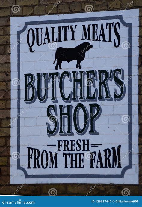 Old Butcher Shop Sign editorial photography. Image of lincolnshire ...