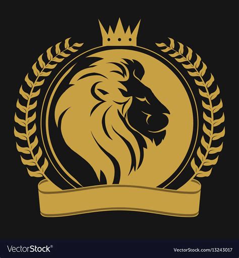 Lion head with crown logo Royalty Free Vector Image , #SPONSORED, #crown, #logo, #Lion, #head # ...