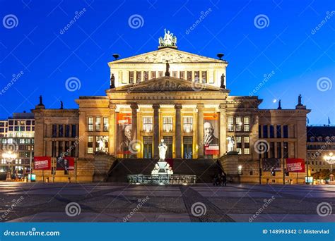 Concert Hall Konzerthaus on Gendarmenmarkt Square at Night, Berlin ...