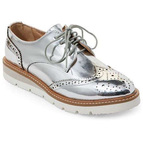 Wanted Silver Downey Platform Wingtip Oxfords ($35) liked on Polyvore ...