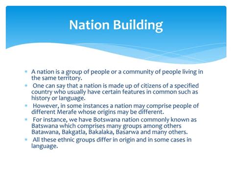 Nation building and its challenges | PPT