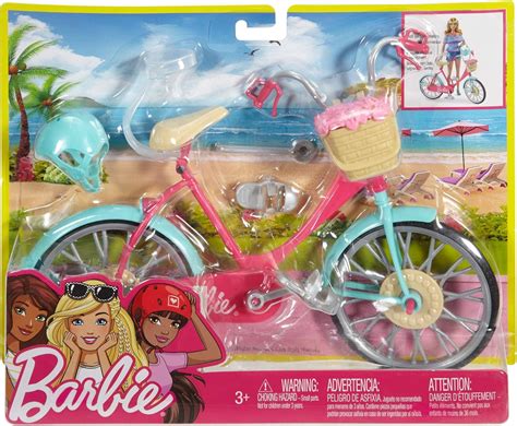 Barbie Bicycle For Dolls - Pink Bike with Helmet Set of Barbie ...