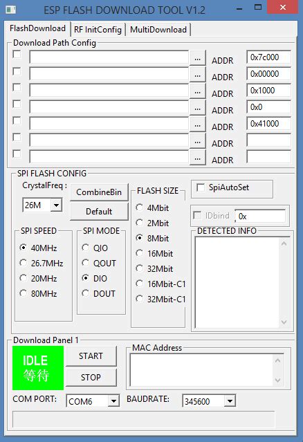 ESP8266 WiFi software - ESP Flash Download Tool (flasher)