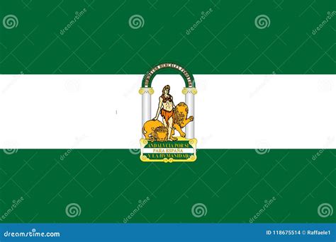 Flag of Andalucia stock vector. Illustration of green - 118675514